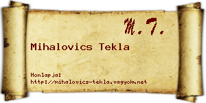 Mihalovics Tekla névjegykártya